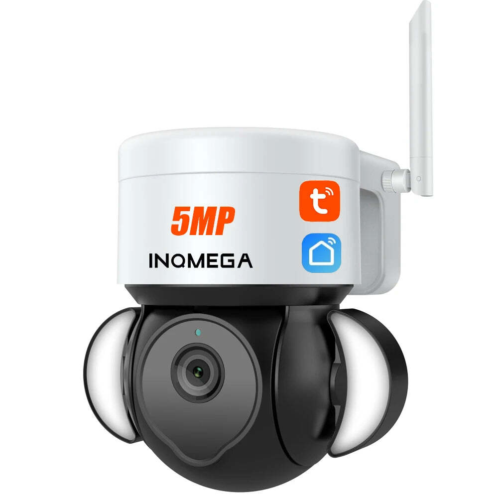 Image of Inqmega 5MP WiFi Tuya camera with night vision and motion detection for outdoor surveillance