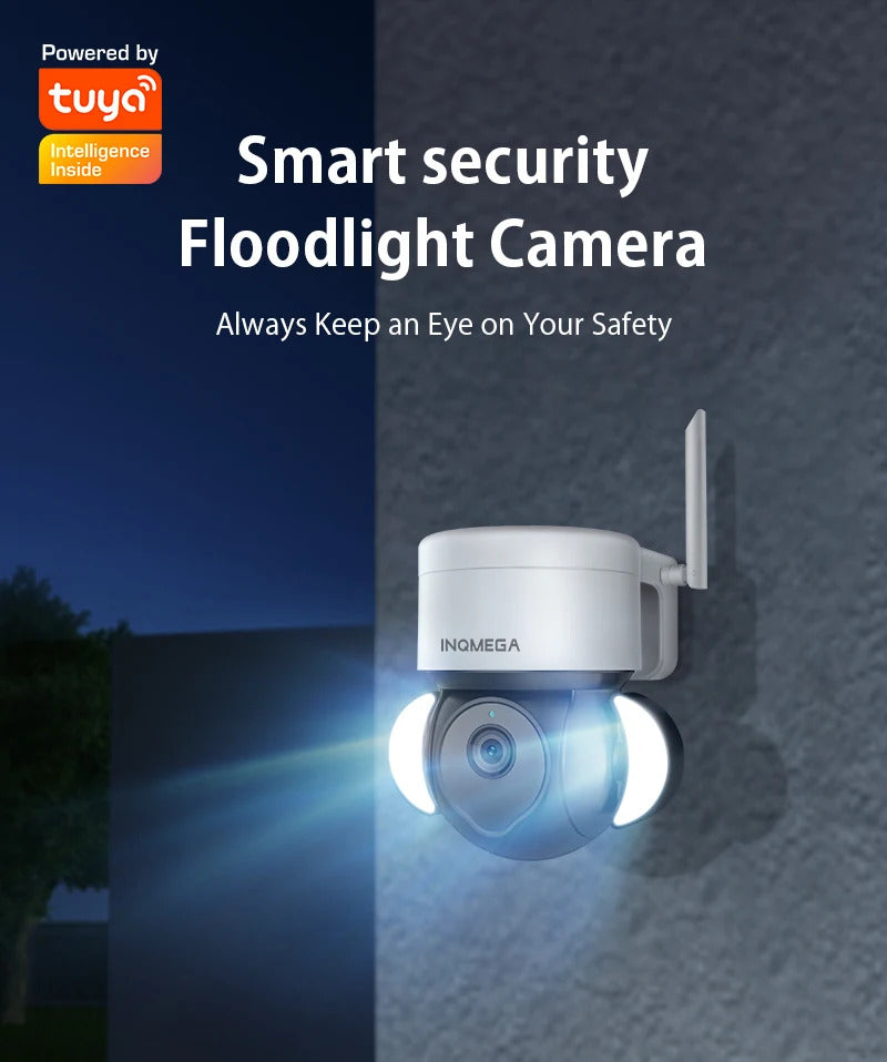 Image of Inqmega 5MP WiFi Tuya camera with night vision and motion detection for outdoor surveillance