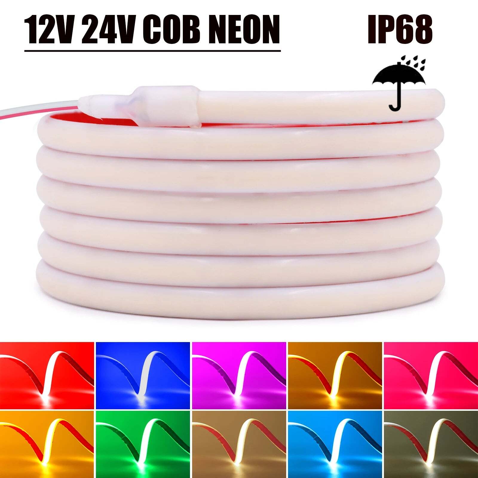 Image of IP68 waterproof COB neon strip LED light for home decor