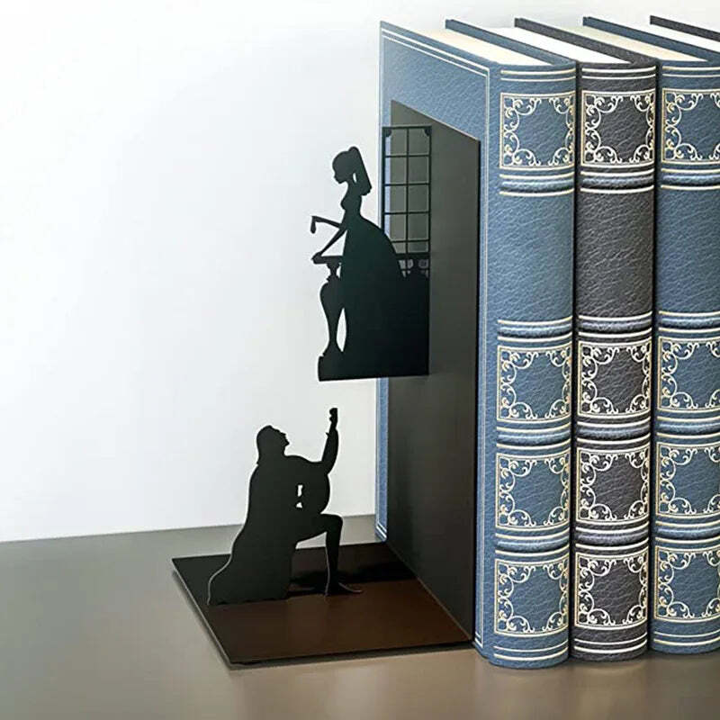 Image of Iron character bookend for modern bookshelf decoration