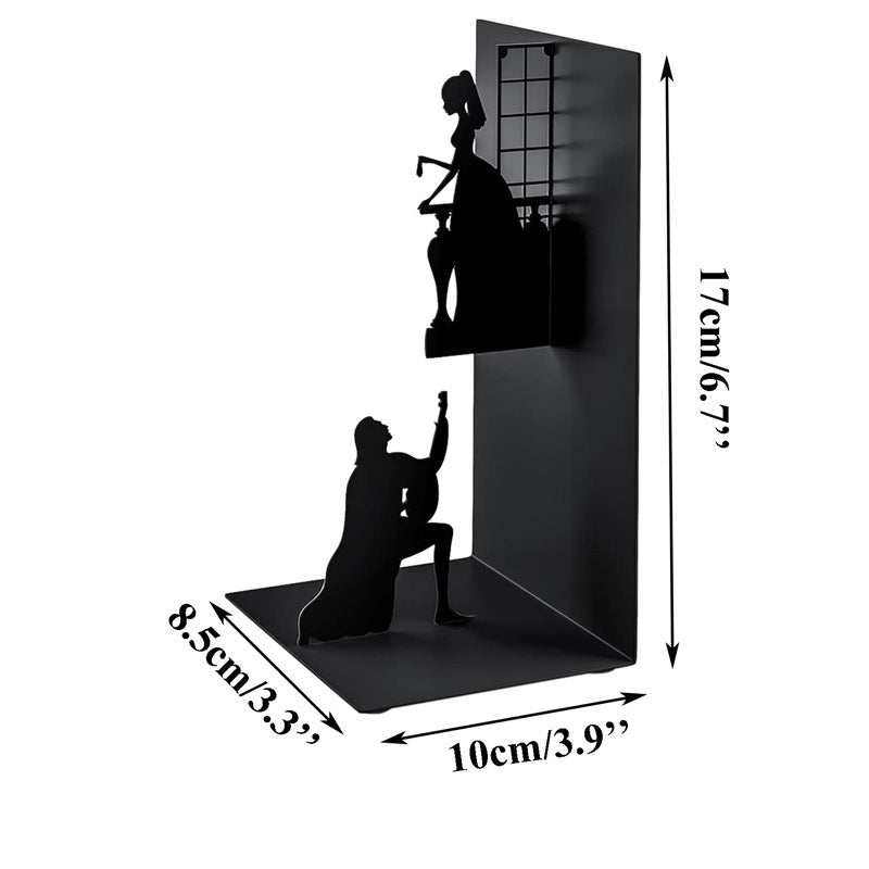 Image of Iron character bookend for modern bookshelf decoration