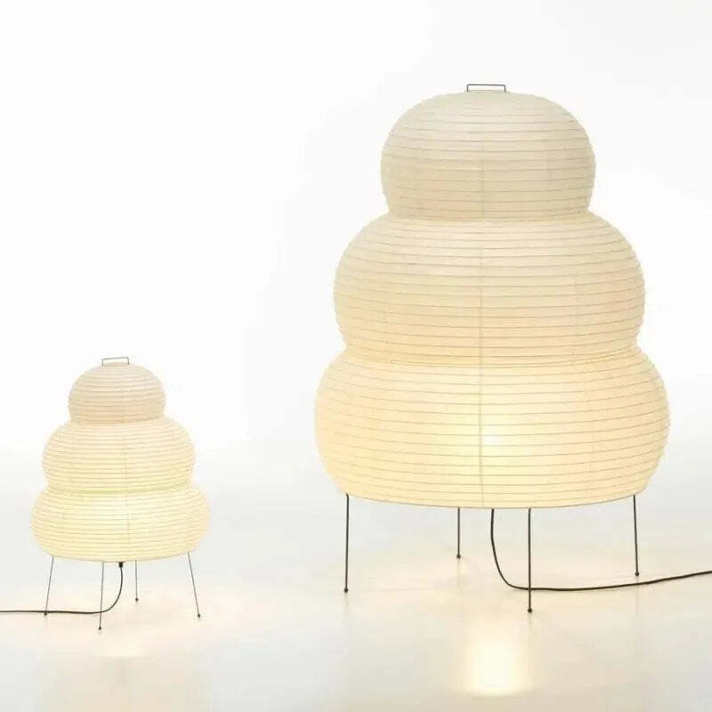 Image of Japanese-style LED rice paper table lamp for living room and hotel bedroom décor