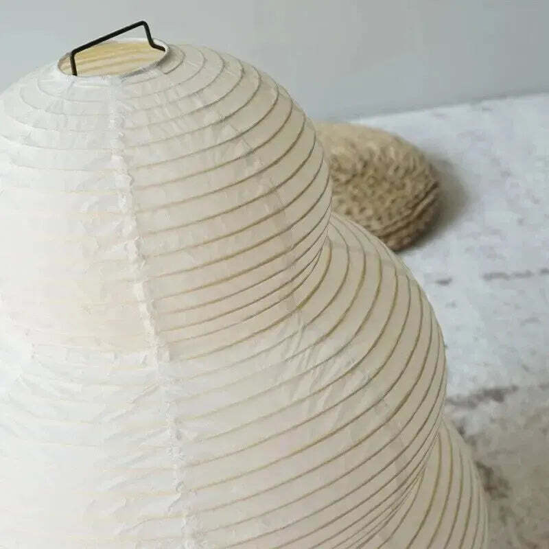 Image of Japanese-style LED rice paper table lamp for living room and hotel bedroom décor