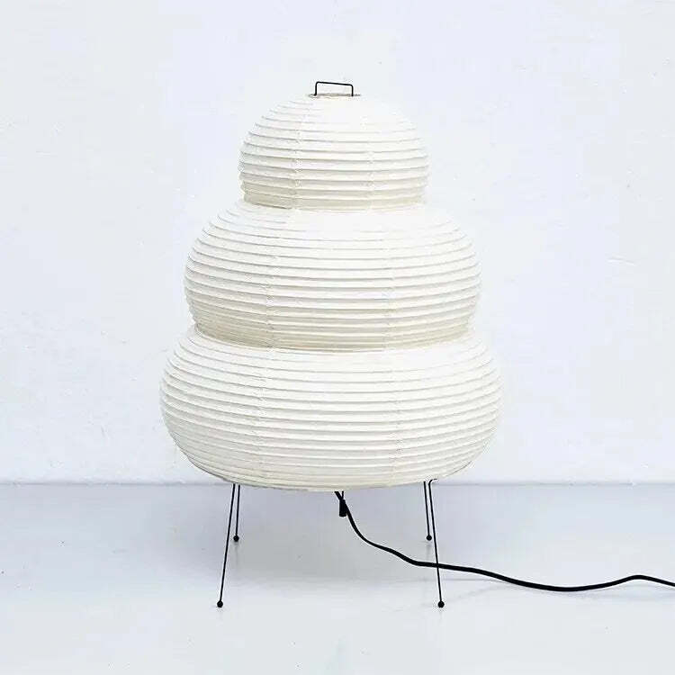 Image of Japanese-style LED rice paper table lamp for living room and hotel bedroom décor