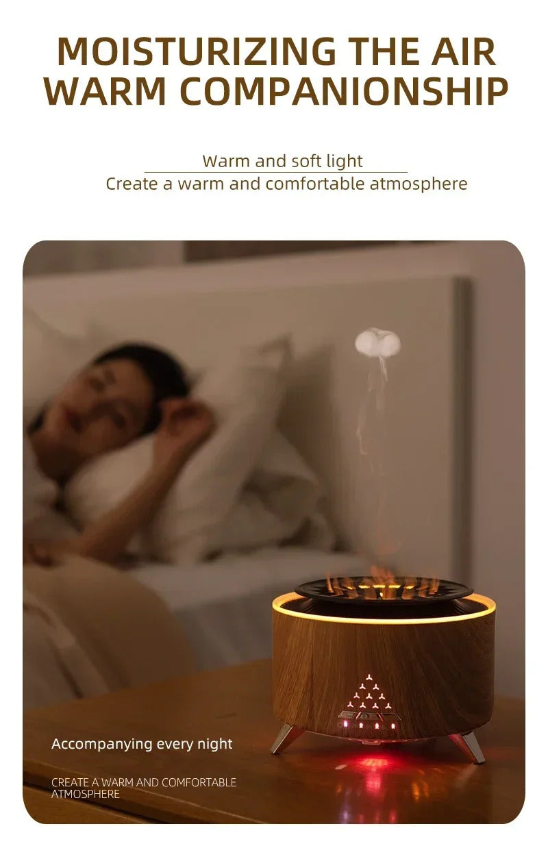 Image of Jellyfish mist aromatherapy diffuser with volcano night light for large rooms