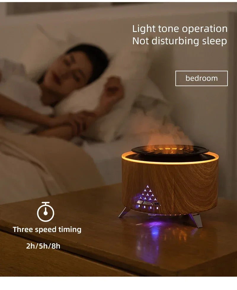 Image of Jellyfish mist aromatherapy diffuser with volcano night light for large rooms