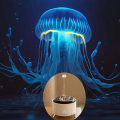 Image of Jellyfish mist aromatherapy diffuser with volcano night light for large rooms