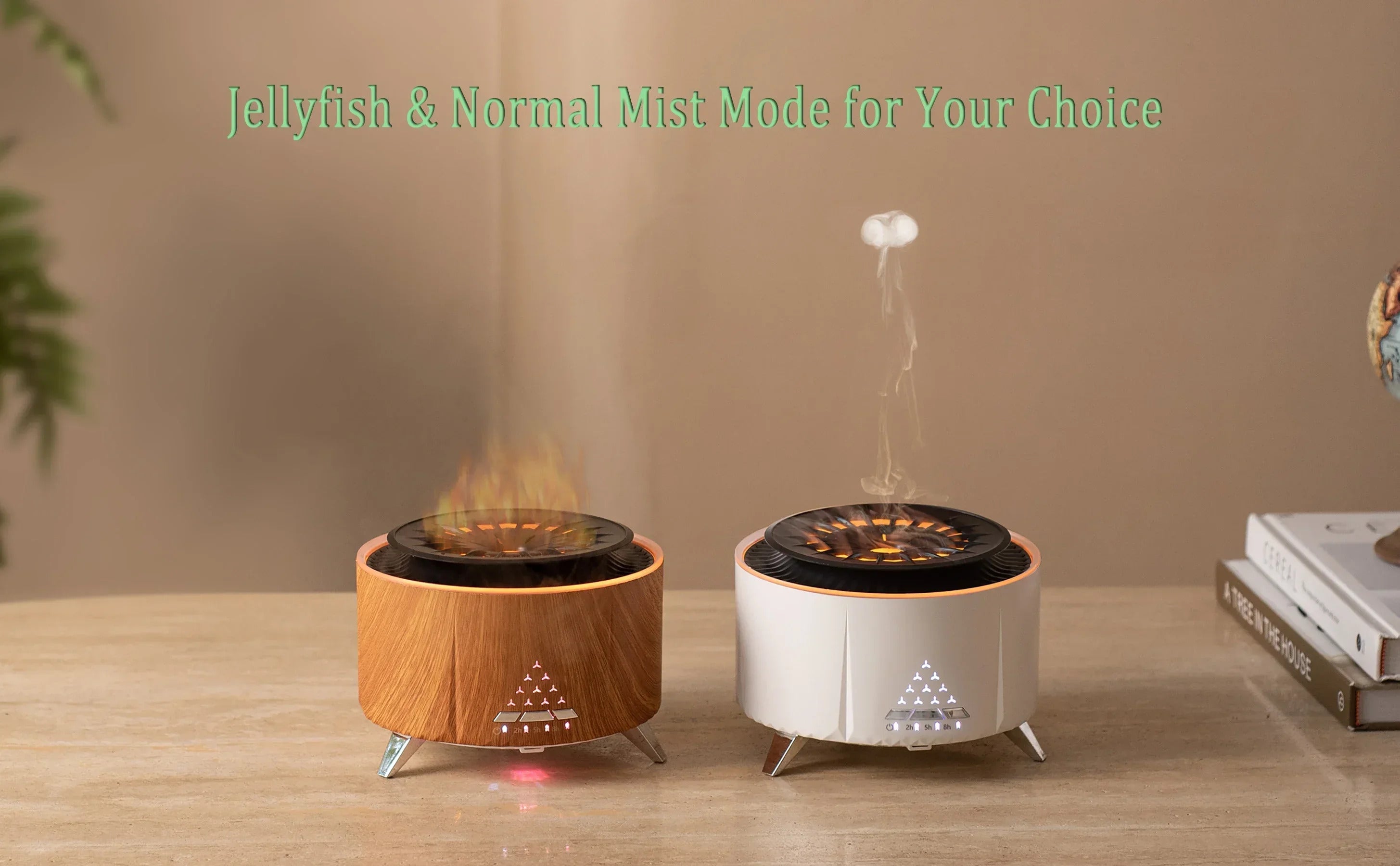 Image of Jellyfish mist aromatherapy diffuser with volcano night light for large rooms