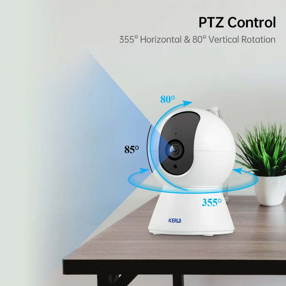 Image of KERUI 5MP smart indoor WiFi security camera with AI tracking and color night vision