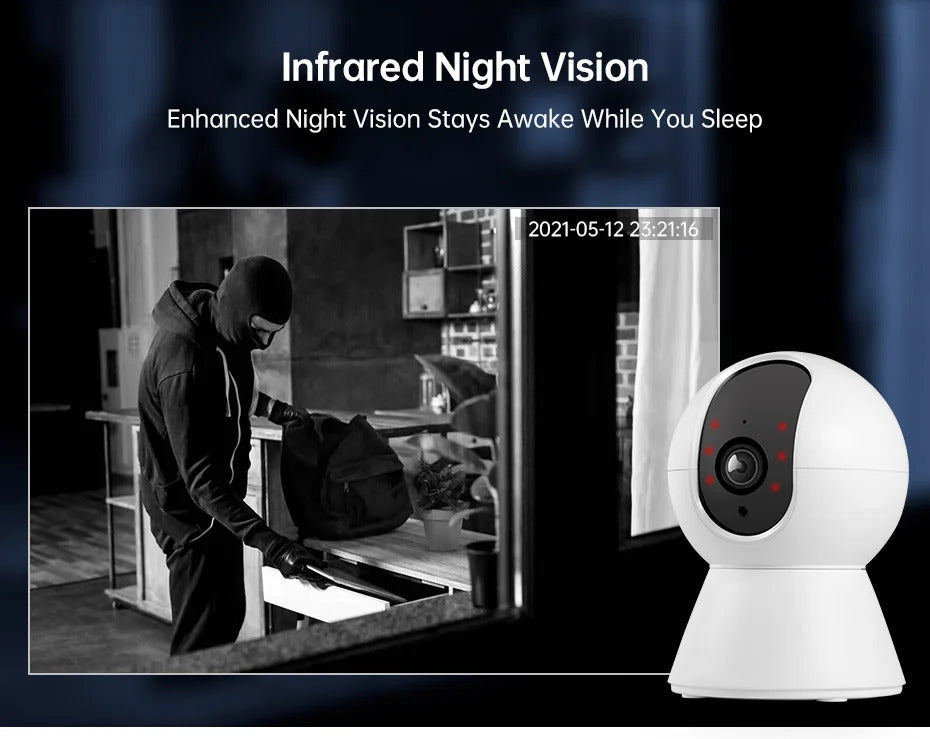 Image of KERUI 5MP smart indoor WiFi security camera with AI tracking and color night vision