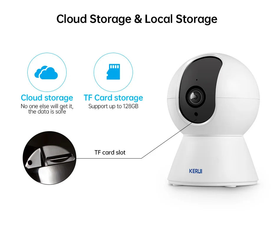 Image of KERUI 5MP smart indoor WiFi security camera with AI tracking and color night vision