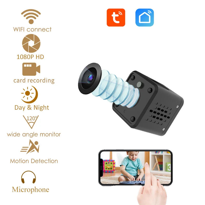 Image of KONLEN Mini Wireless Battery IP Camera with night vision and Google Assistant compatibility