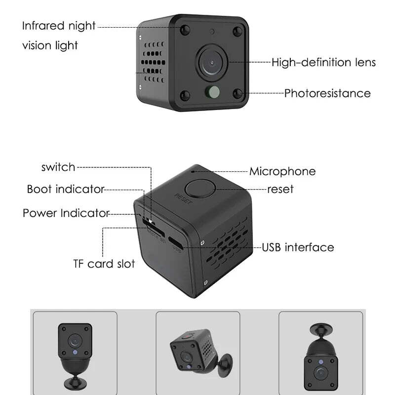 Image of KONLEN Mini Wireless Battery IP Camera with night vision and Google Assistant compatibility