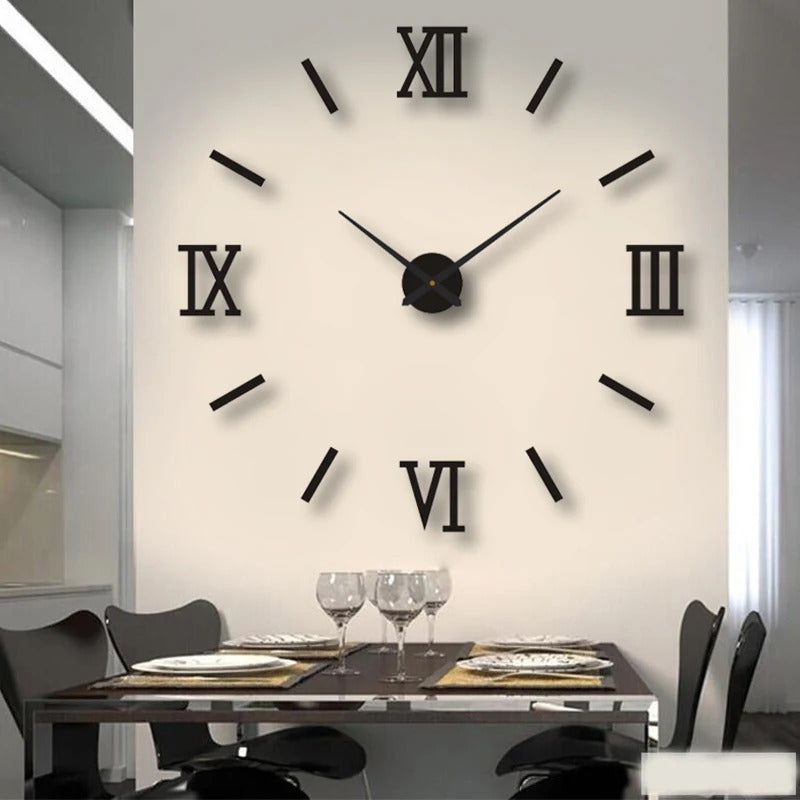 Image of Large 3D acrylic mirror wall clock for creative home decor