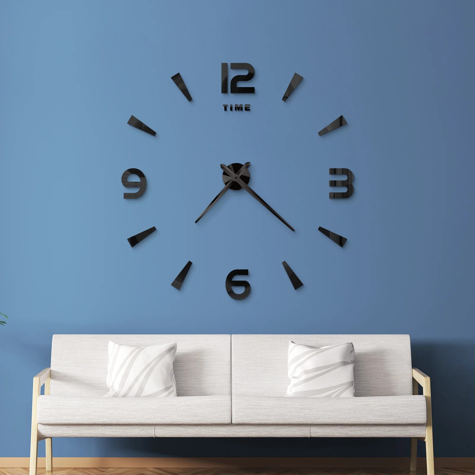 Image of Large 3D acrylic mirror wall clock for creative home decor