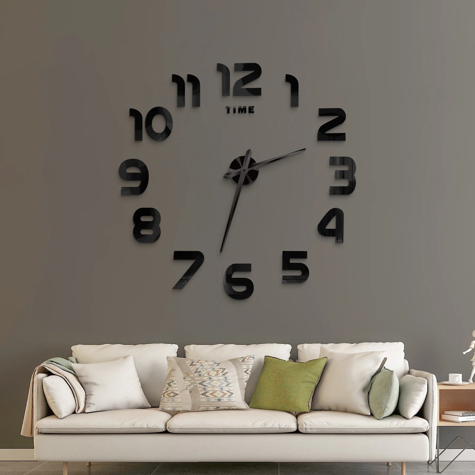 Image of Large 3D acrylic mirror wall clock for creative home decor