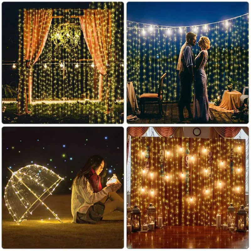 Image of LED Christmas curtain lights for festive home decorations