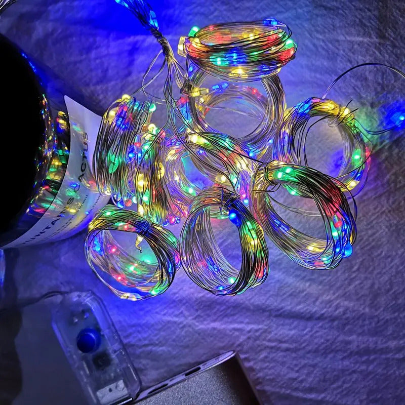 Image of LED Christmas curtain lights for festive home decorations