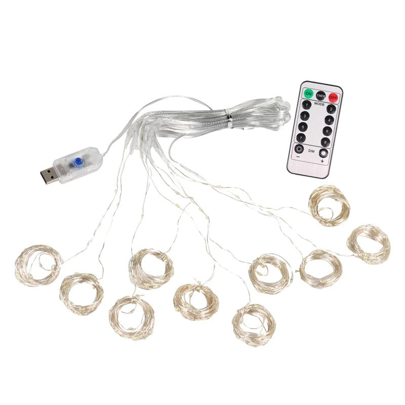 Image of LED Christmas curtain lights for festive home decorations