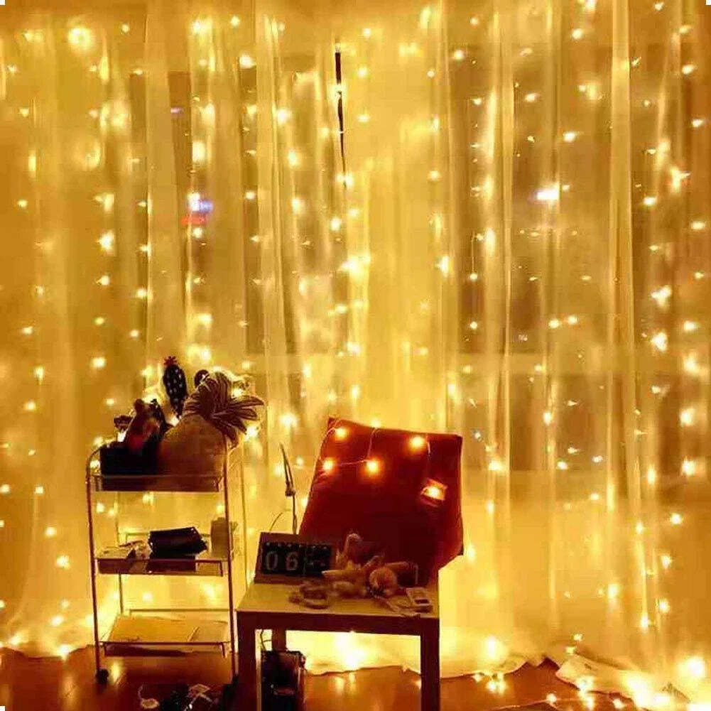 Image of LED Christmas curtain lights for festive home decorations