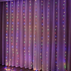 Image of LED Christmas curtain lights for festive home decorations