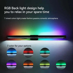 Image of LED desk lamp with RGB lighting and stepless dimming for eye comfort and productivity