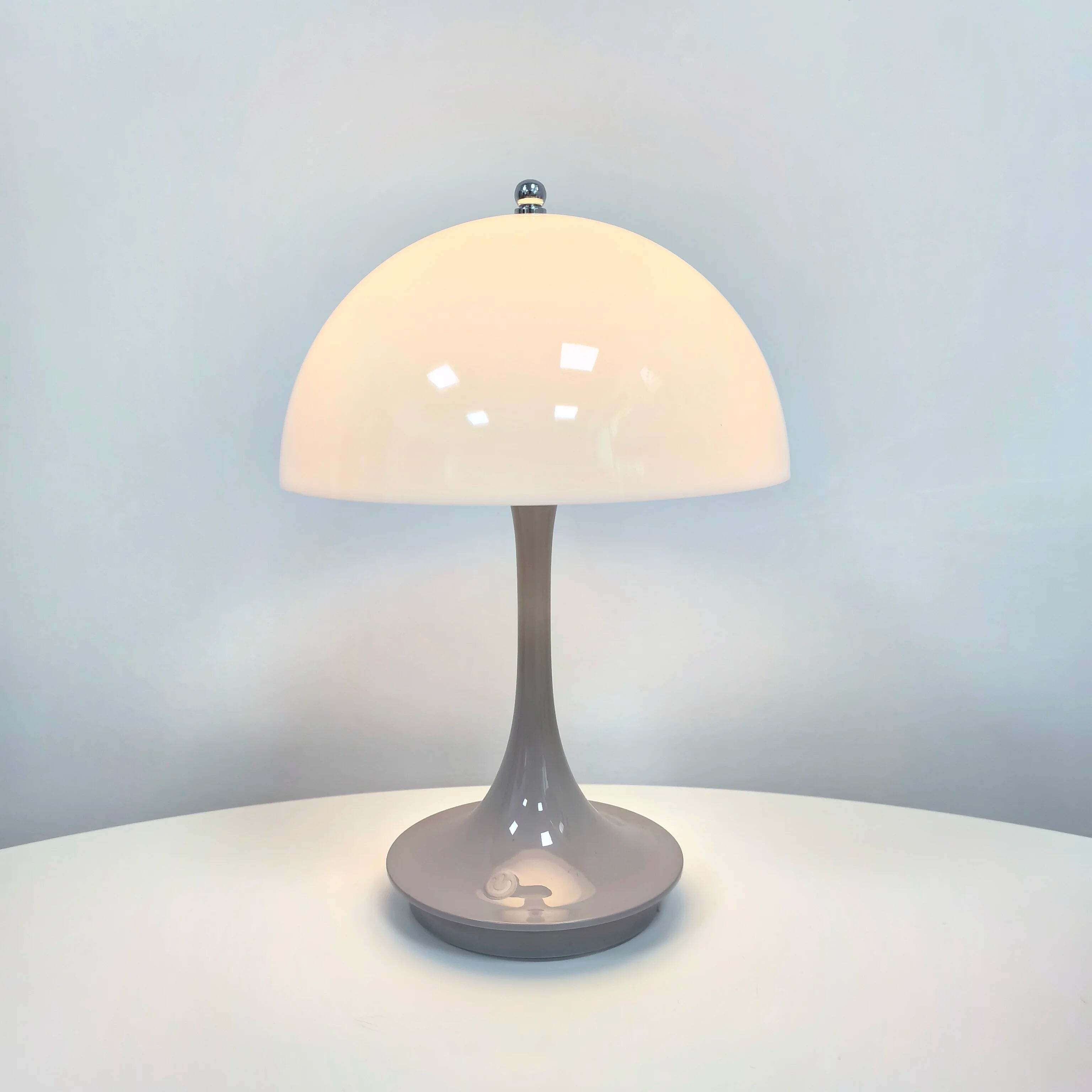 Image of LED mushroom table lamp with USB charging and dimmable features