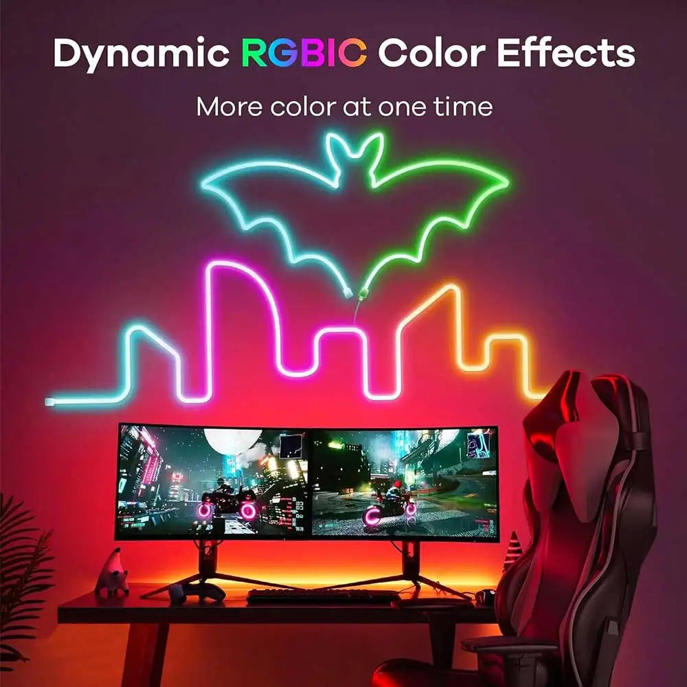 Image of LED neon strip light with music sync and RGBIC dreamcolor lighting