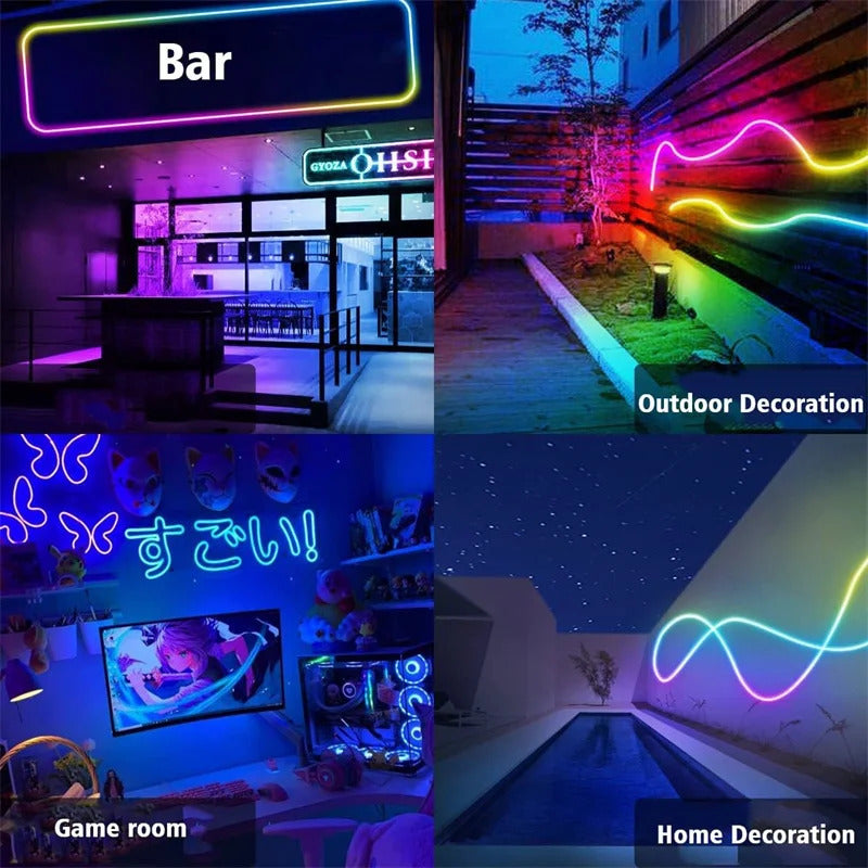 Image of LED neon strip light with music sync and RGBIC dreamcolor lighting