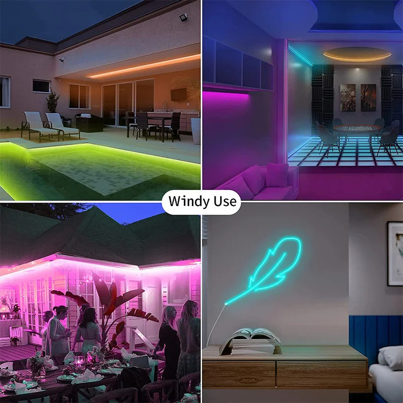 Image of LED neon strip light with music sync and RGBIC dreamcolor lighting