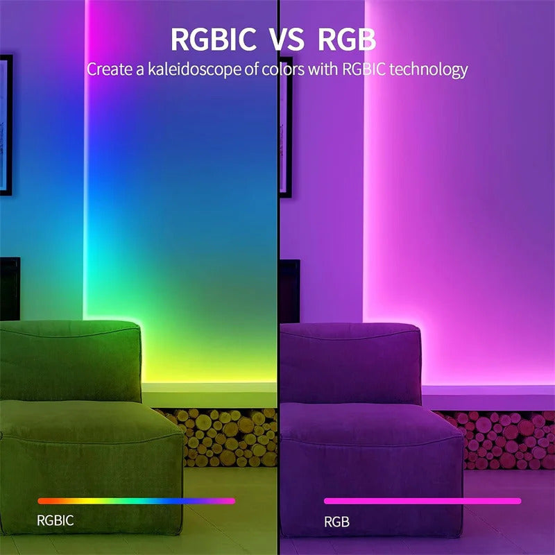 Image of LED neon strip light with music sync and RGBIC dreamcolor lighting