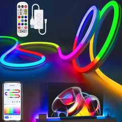 Image of LED neon strip light with music sync and RGBIC dreamcolor lighting