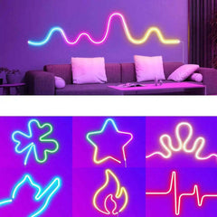 Image of LED neon strip light with music sync and RGBIC dreamcolor lighting