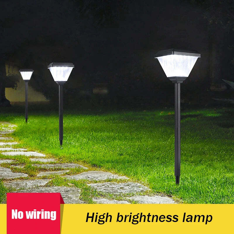 Image of LED solar lamp outdoor waterproof torch lights for pathway and garden decor