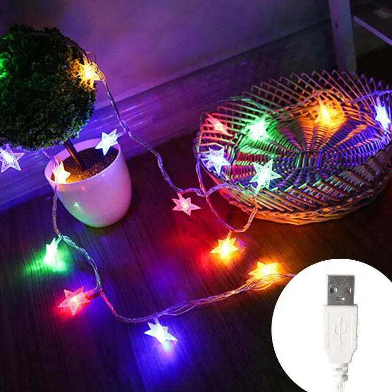 Image of LED string lights for outdoor and indoor decor, perfect for parties and weddings