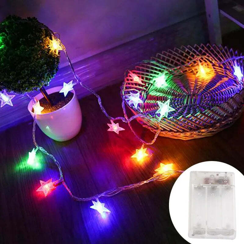 Image of LED string lights for outdoor and indoor decor, perfect for parties and weddings