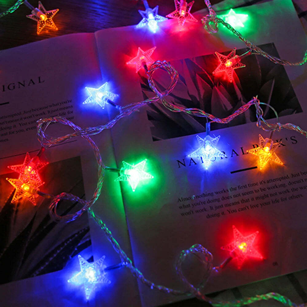 Image of LED string lights for outdoor and indoor decor, perfect for parties and weddings