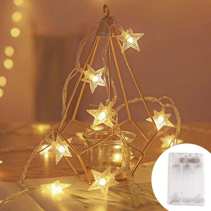 Image of LED string lights for outdoor and indoor decor, perfect for parties and weddings