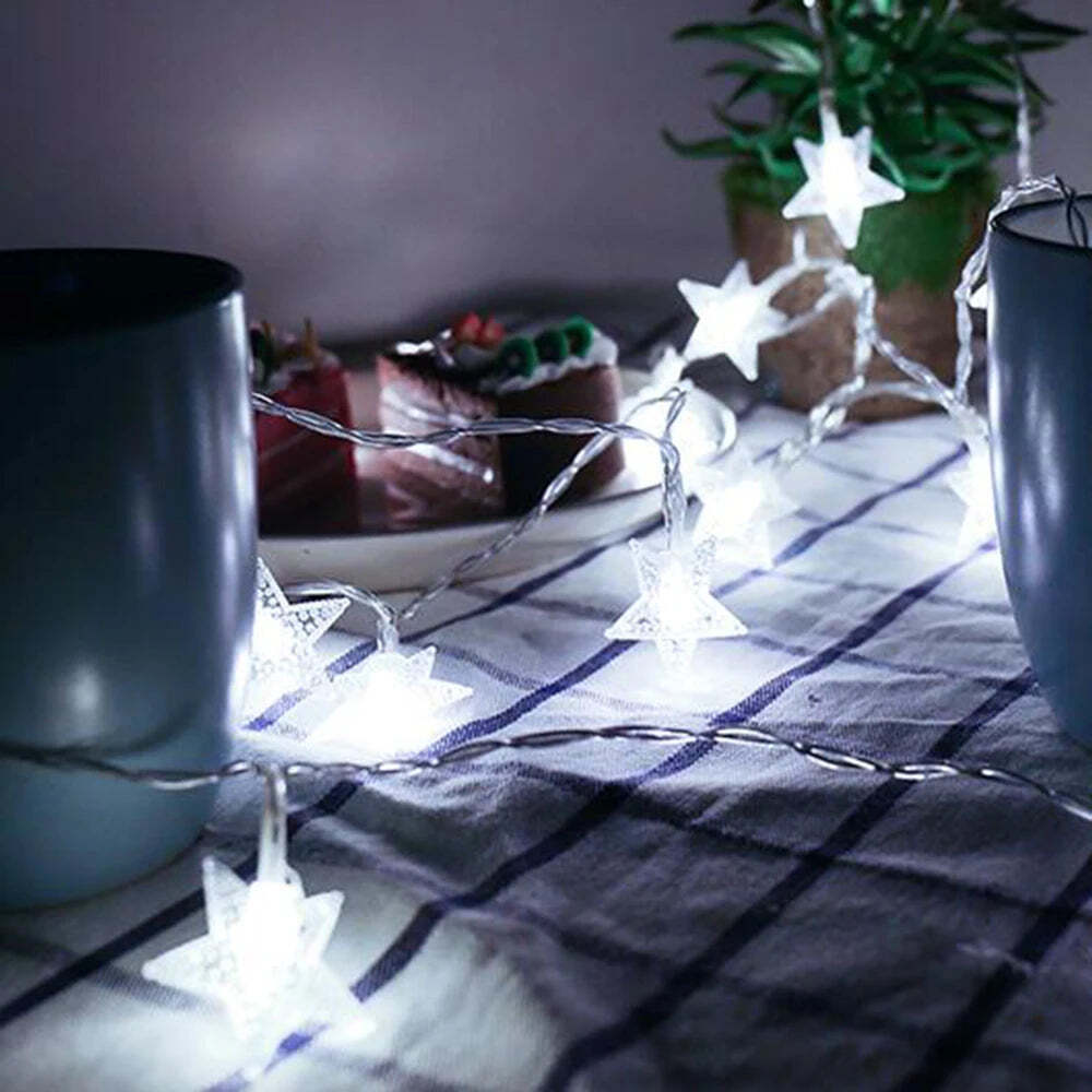 Image of LED string lights for outdoor and indoor decor, perfect for parties and weddings