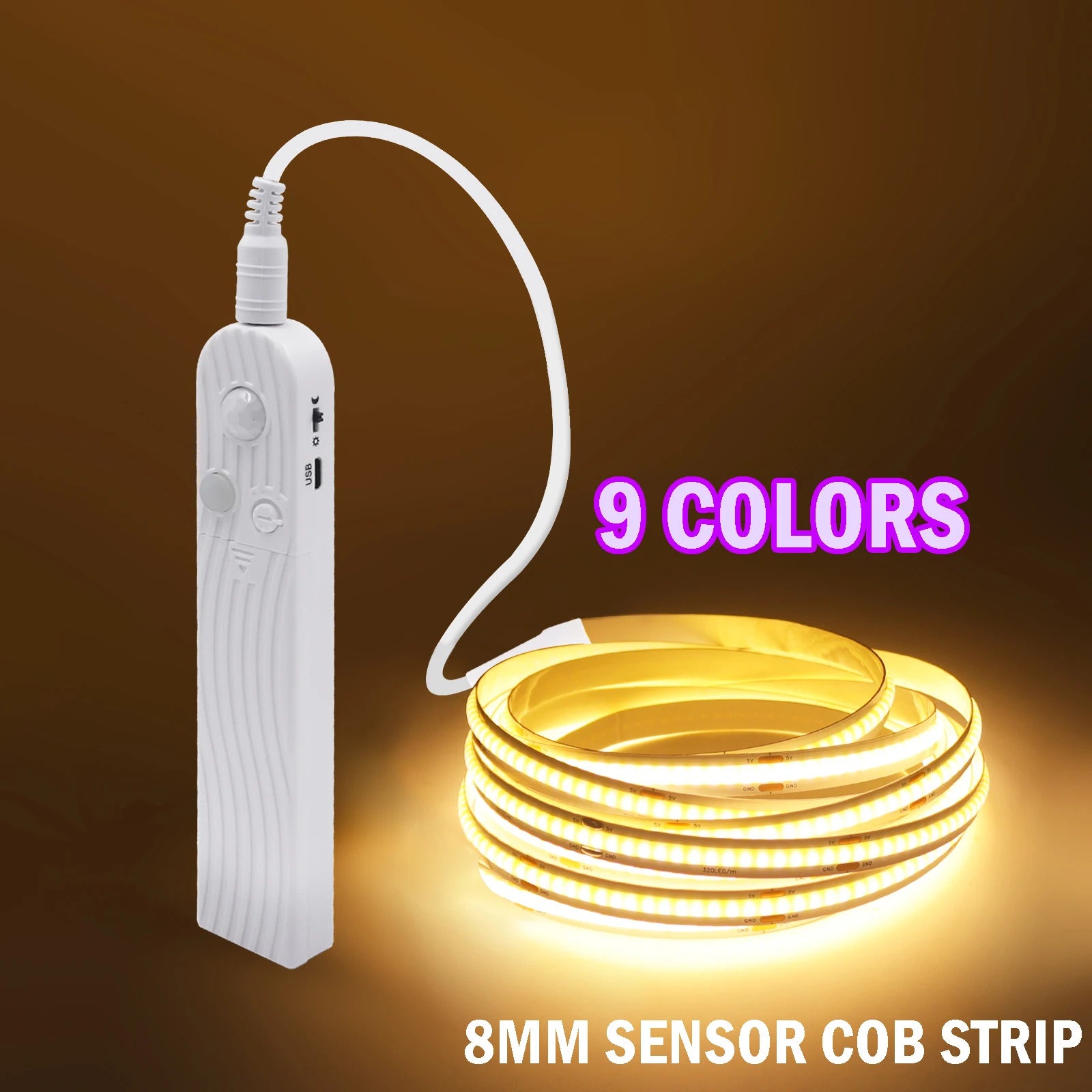 Image of LED strip light with motion sensor for bedside and ambiance illumination