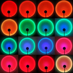 Image of LED sunset projection lamp with remote control for colorful ambiance and photography