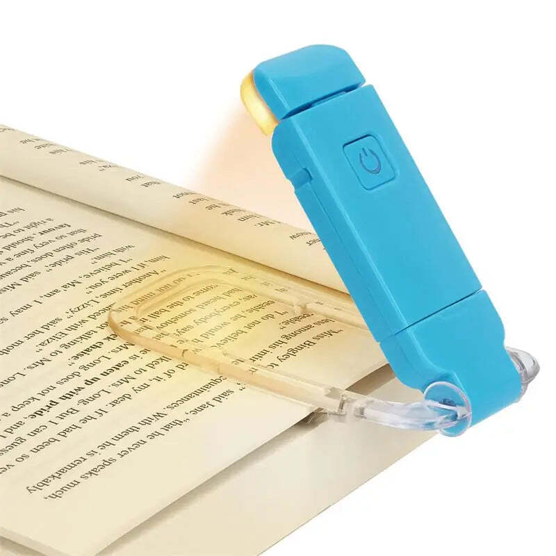 Image of LED USB rechargeable book light with adjustable brightness and color temperature for eye protection