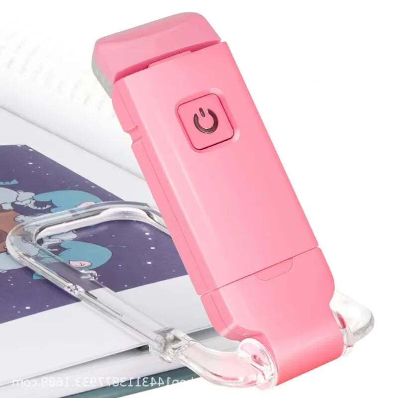 Image of LED USB rechargeable book light with adjustable brightness and color temperature for eye protection