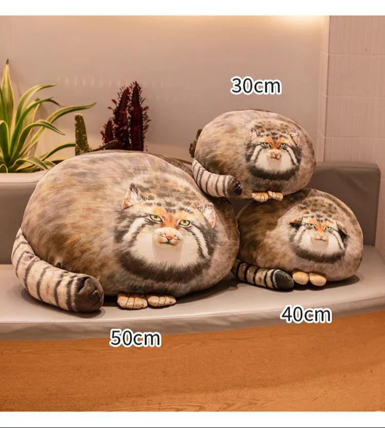 Image of Lifelike Pallas's cat plush pillow for home decor and gifts