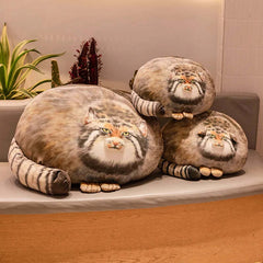 Image of Lifelike Pallas's cat plush pillow for home decor and gifts