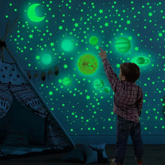 Image of Luminous nine planets wall stickers for kids' rooms and home decor