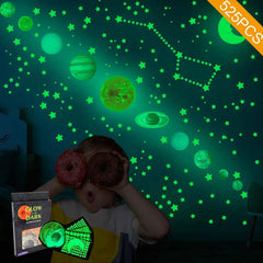 Image of Luminous nine planets wall stickers for kids' rooms and home decor