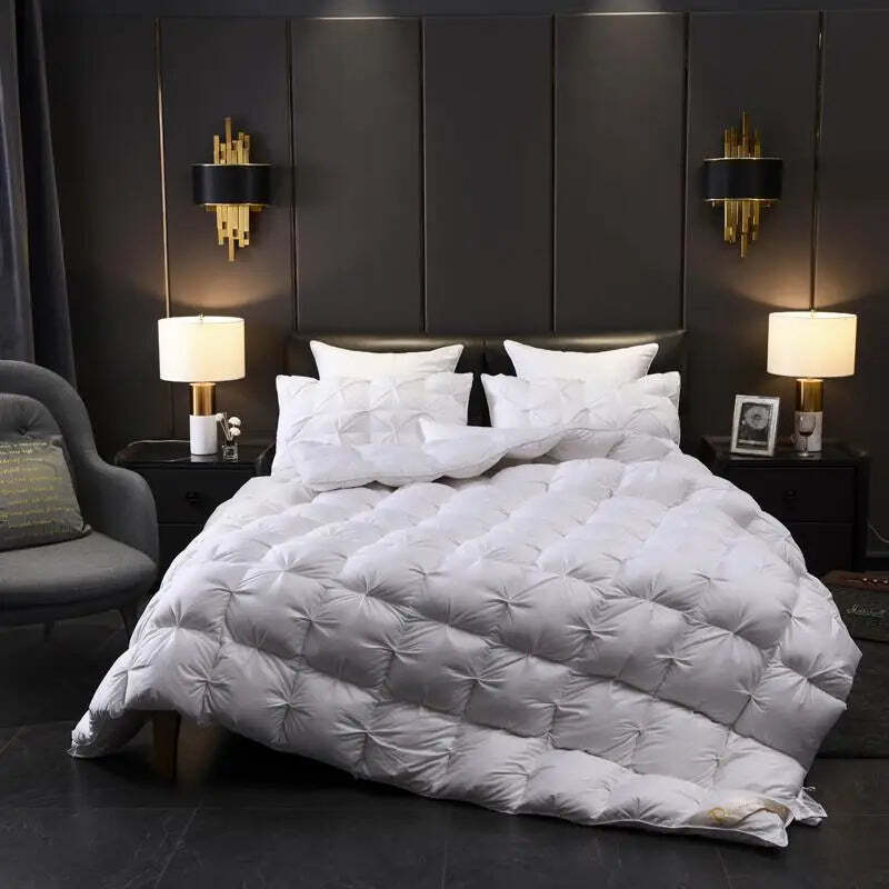 Image of Luxury 1000TC white goose down comforter duvet insert for home and hotel