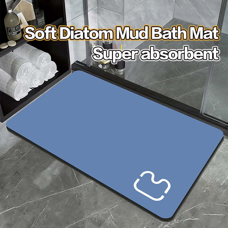 Image of Luxury diatomite bath mat for quick drying and slip resistance