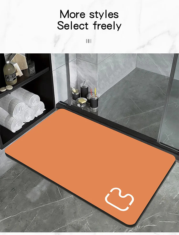 Image of Luxury diatomite bath mat for quick drying and slip resistance